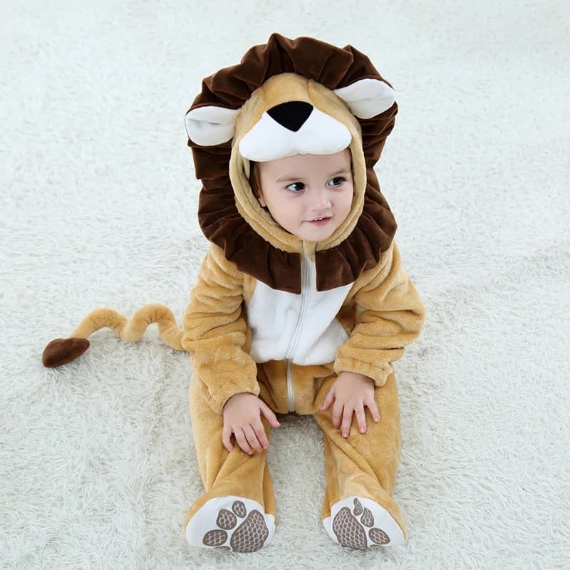 Umorden Baby Lion Cub Costume Boys Infant Toddler 3-6M 6-9M 9-12M 1-2T 2-3T Flannel Winter Pajamas Outfit Hoodie Romper