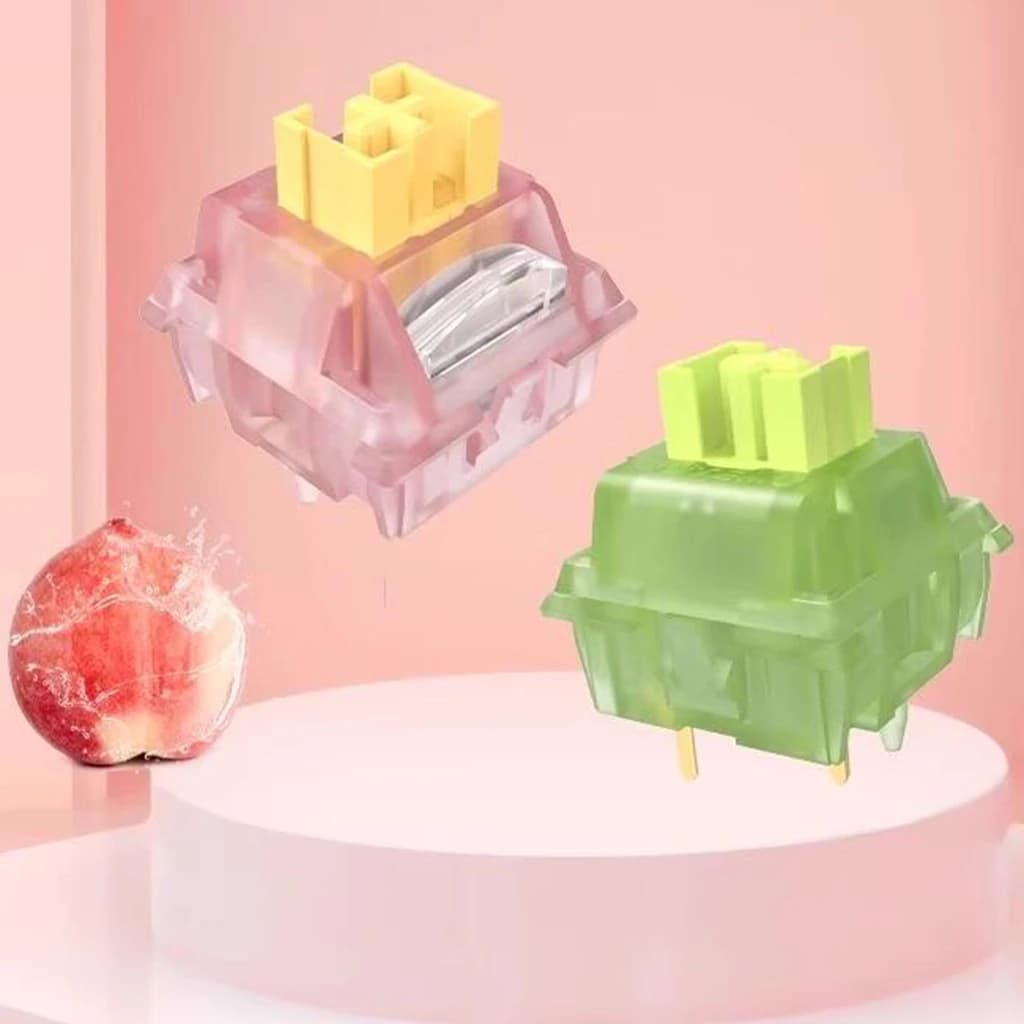 Outemu Silent Peach V3 Switch Lubed Silent Lemon V3 Switches Mechanical Keyboard Linear Tactile 5Pin Hot swap PA66 Pre Lubed POM