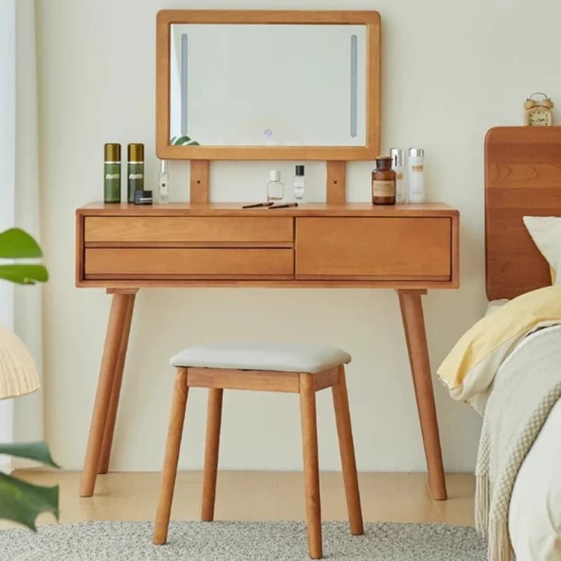 Vintage Bedroom Dresser Vertical Mirror Cabinet Bedroom Make Up Dressing Table Drawers Tocador De Maquillaje Home Furniture