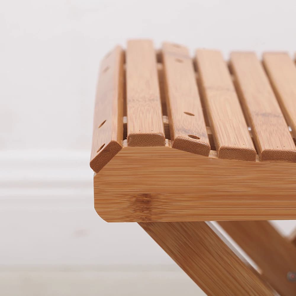 1PC Portable Bamboo Folding Stool Home Use Small Chair Outdoor Fishing Square Stool Real Wood Compact Seat for Indoor & Outdoor