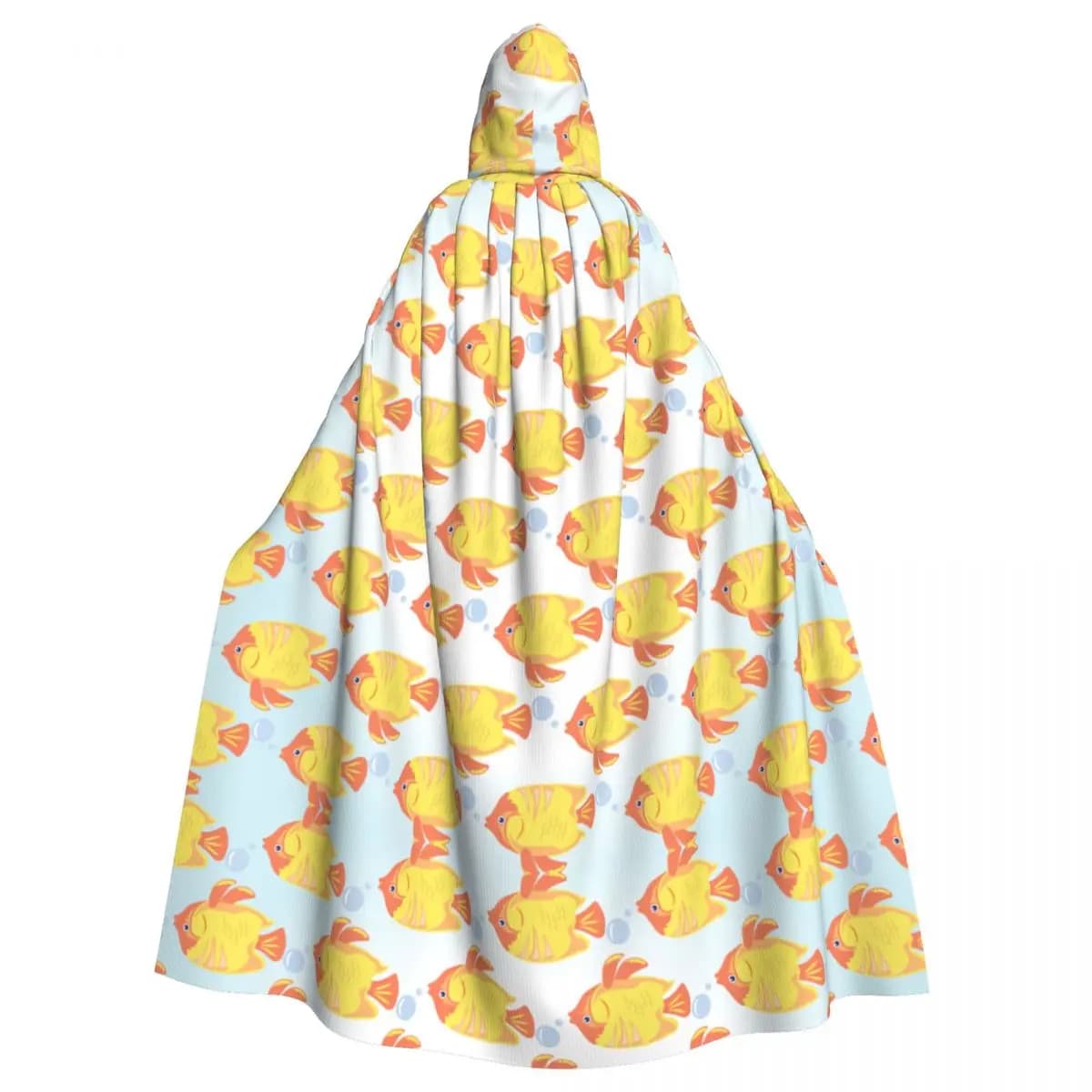 Fishes Hooded Cloak Polyester Unisex Witch Cape Costume Accessory