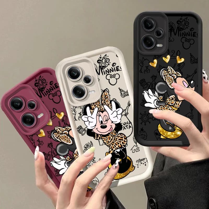 Disney Mouse Minnie For Redmi Note 13 12 11T 11S 11E 10S 10T 9 8 7 Pro Plus Lite  Eye Ladder Phone Case