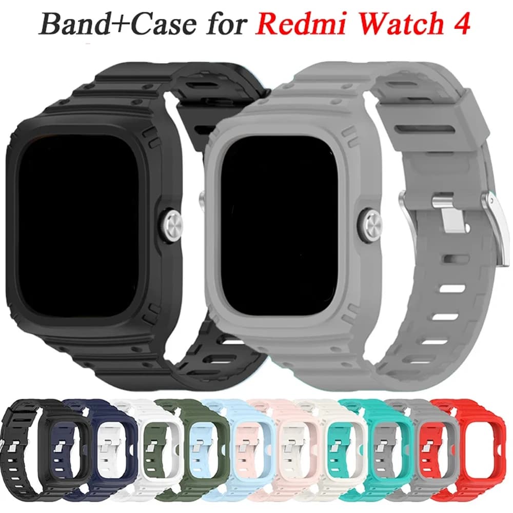 Band+Case for Redmi Watch 4 Sports Strap cover 2IN 1 for Redmi Smart Watch 4 soft Protector Shell Watch Replacement Accessories