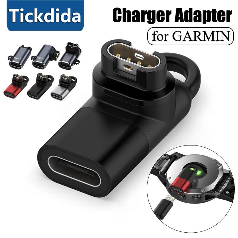 Type C Charger Adapter for Garmin Fenix 8 7 6 5 8X 7X 6X Tactix Charging Adapter Micro/IOS USB for Garmin Watch Charger Adapter