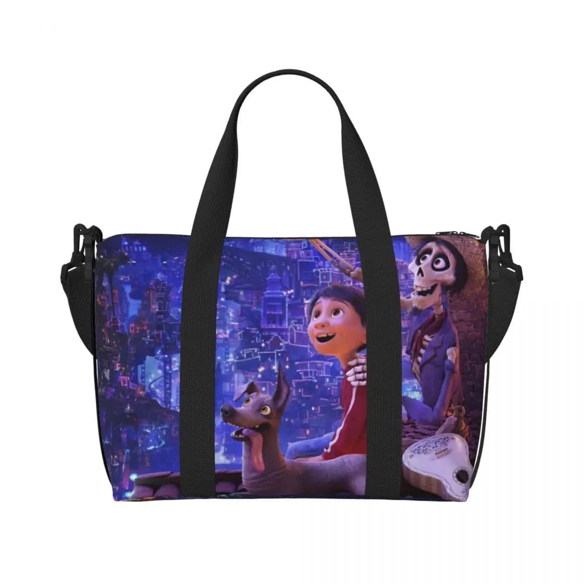Custom CoCo Movie Poster Beach Tote Bag for Women Big Compartment Gym Beach Travel Bags