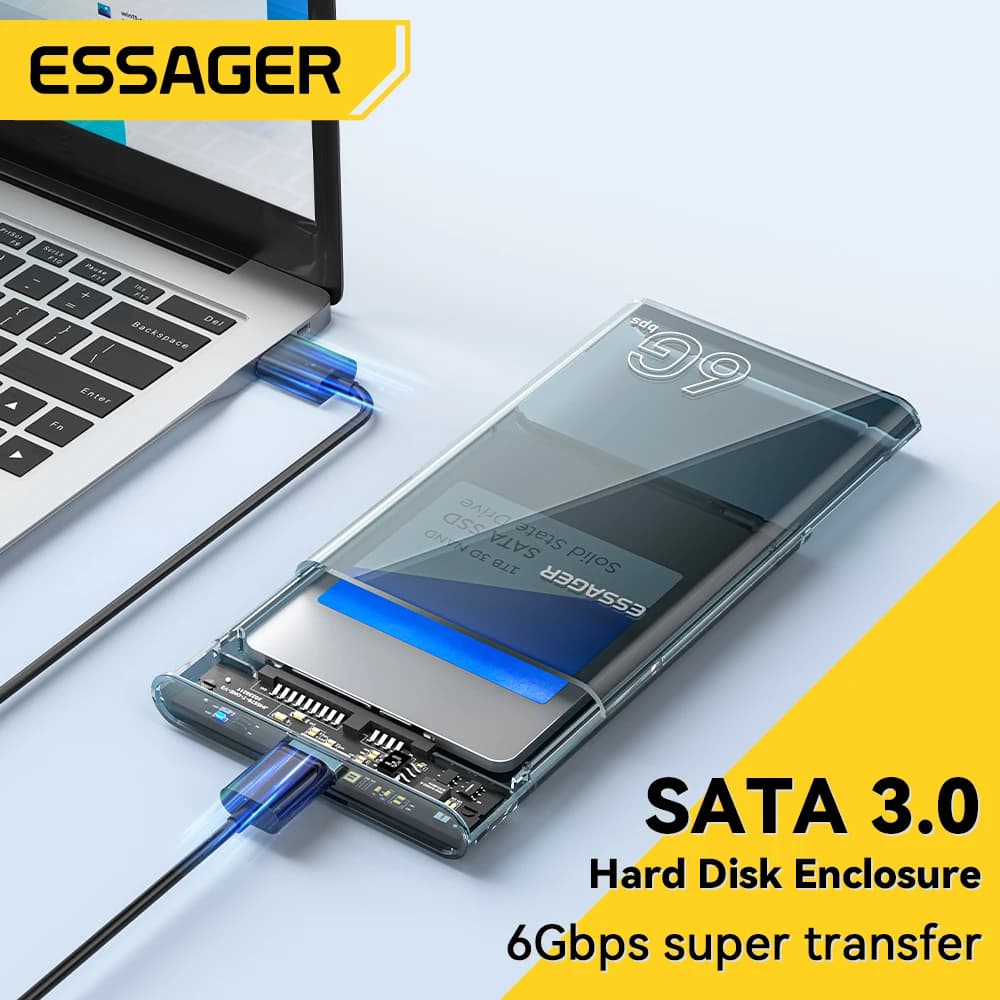 Essager 2.5 inch SATA Box USB 3.0 HDD Enclosure Mobile Hard Drive Cases For SSD 2.5inch  SATA Storage Enclosure Hard Disk Case