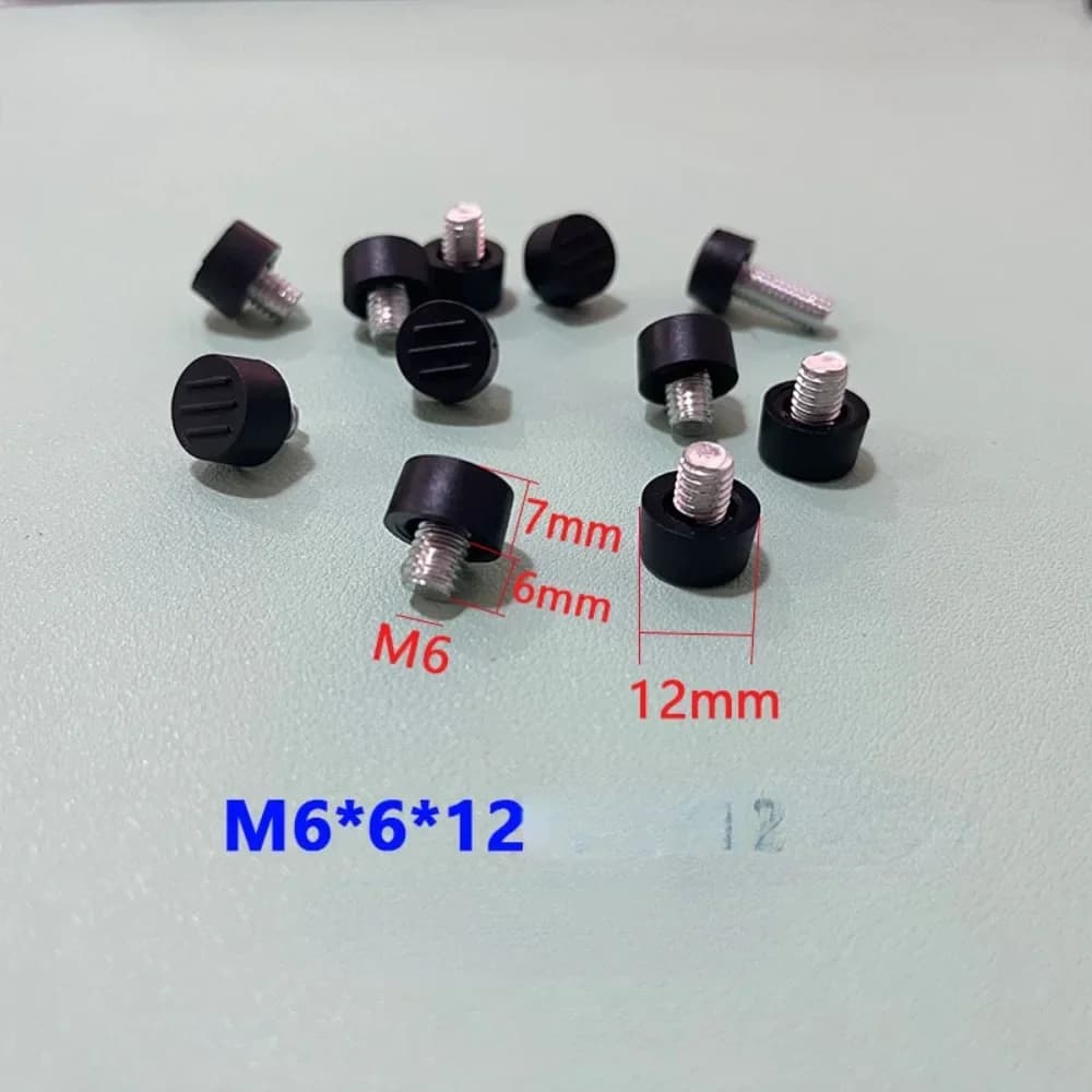 10 PCS M6*6*12 Rubber Feet Pad Bolt Thread Anti Slip Rubber Foot Pad Chair Furniture Anti-collision Particles Rubber Feet