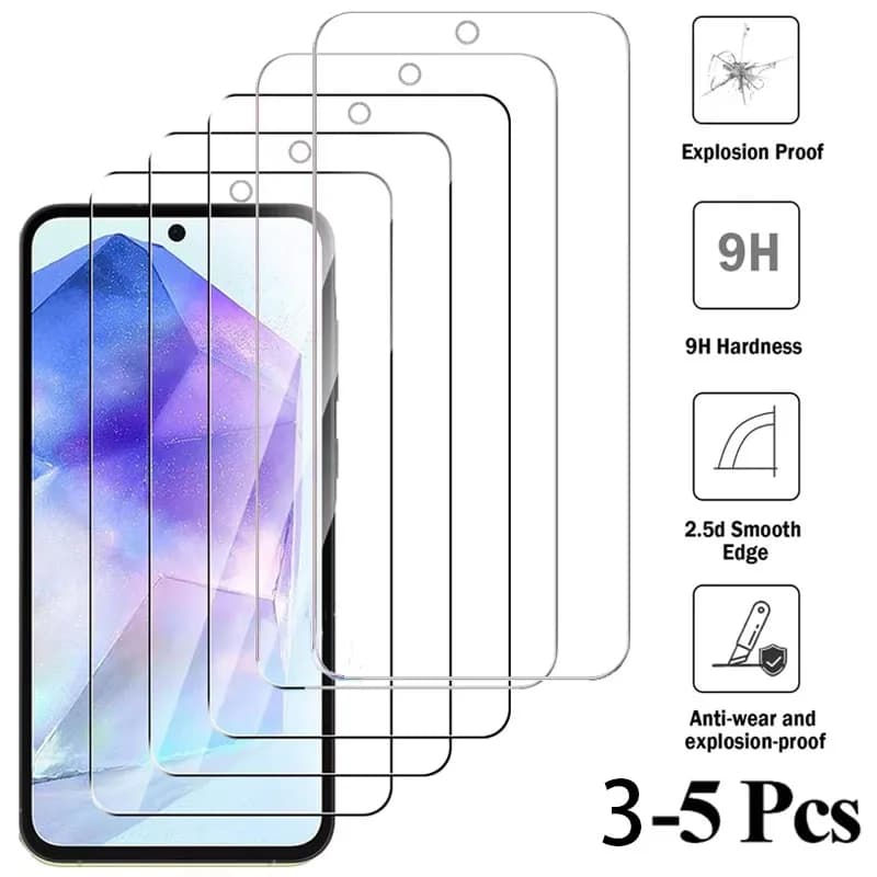 for Samsung A55 A56 Tempered Glass Screen Protector for Samsung Galaxy A55 A54 A14 A35 A34 A51 A52 A52S A36 A15 A16 A25 S24 S25