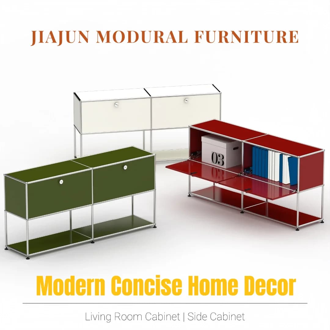 Hot-Seller | Minimalist Steel Storage Side Cabinet｜Slim Profile Flip Door Unit for Hallway | Flip-Top Cabinet for Living Room