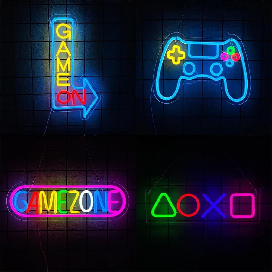Neon Signs Of Game Series, Used For Wall Decor Of Gamers, Colored Led Icons, Bedroom, E-Sports Room, Club Decor, Easy To Hang.