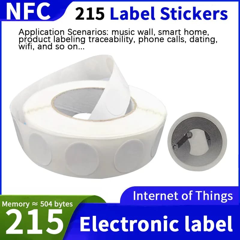 NFC215 tag sticker chip shortcut instruction iso14443A white electronic tag cell phone touch a touch induction Dialing Ntag215