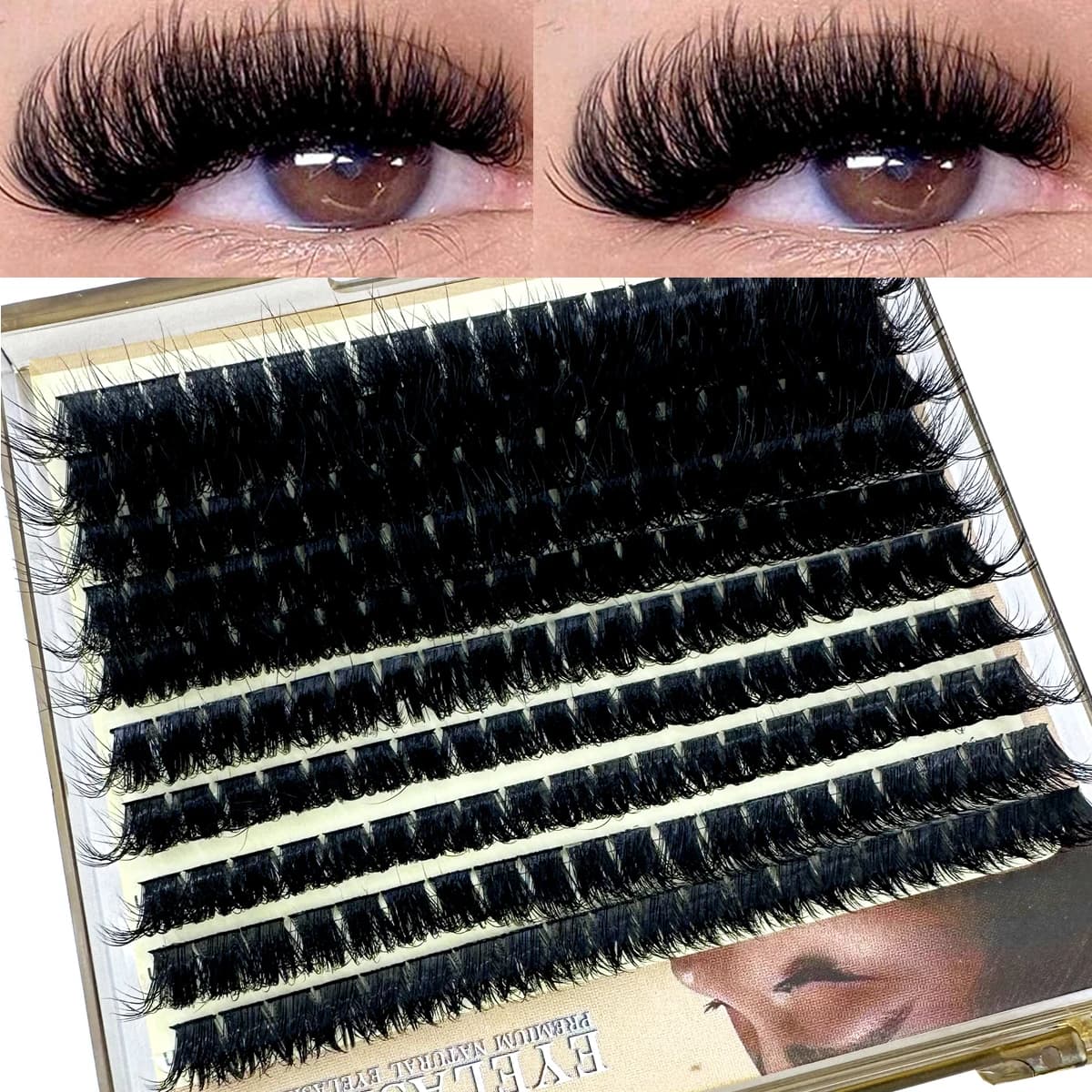 Fluffy Thick Lash Clusters DIY Eyelash Extension Mix 10-18mm Lash Clusters 30D-100D Wispy Individual Eyelash Extensions Clusters
