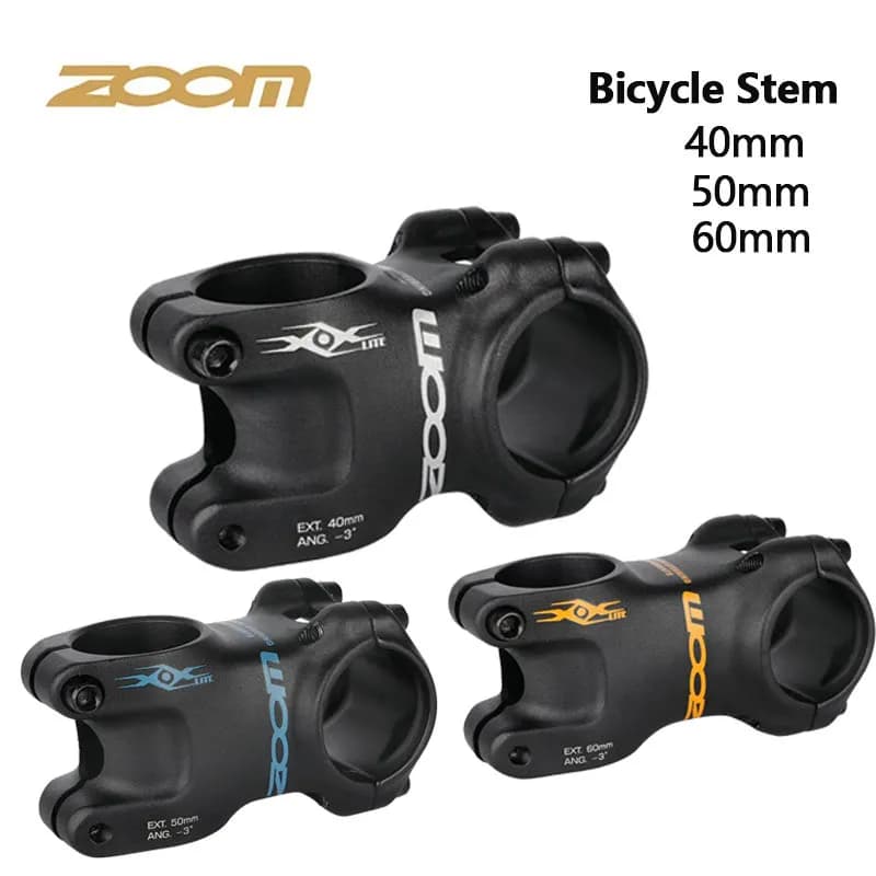 ZOOM 3d forged alloy cncsandblasting anodetreatment length 40/50/60mm ±3 degree Suitable for  MTB/road Bicycle Stem