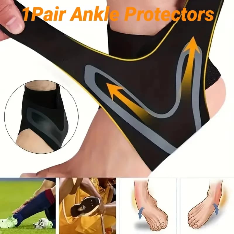 2Pcs Fitness Sports Ankle Brace Adjustable Compression Support Tendon Pain Relief Strap Foot Sprain Injury Wrap Elastic Heel