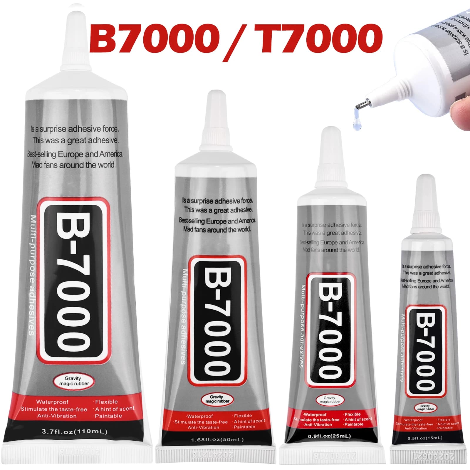 15-110ml B7000 Glue Clear Contact Phone Repair Adhesive Multi-purpose Glass Plastic DIY Glue With Precision Applicator Tip