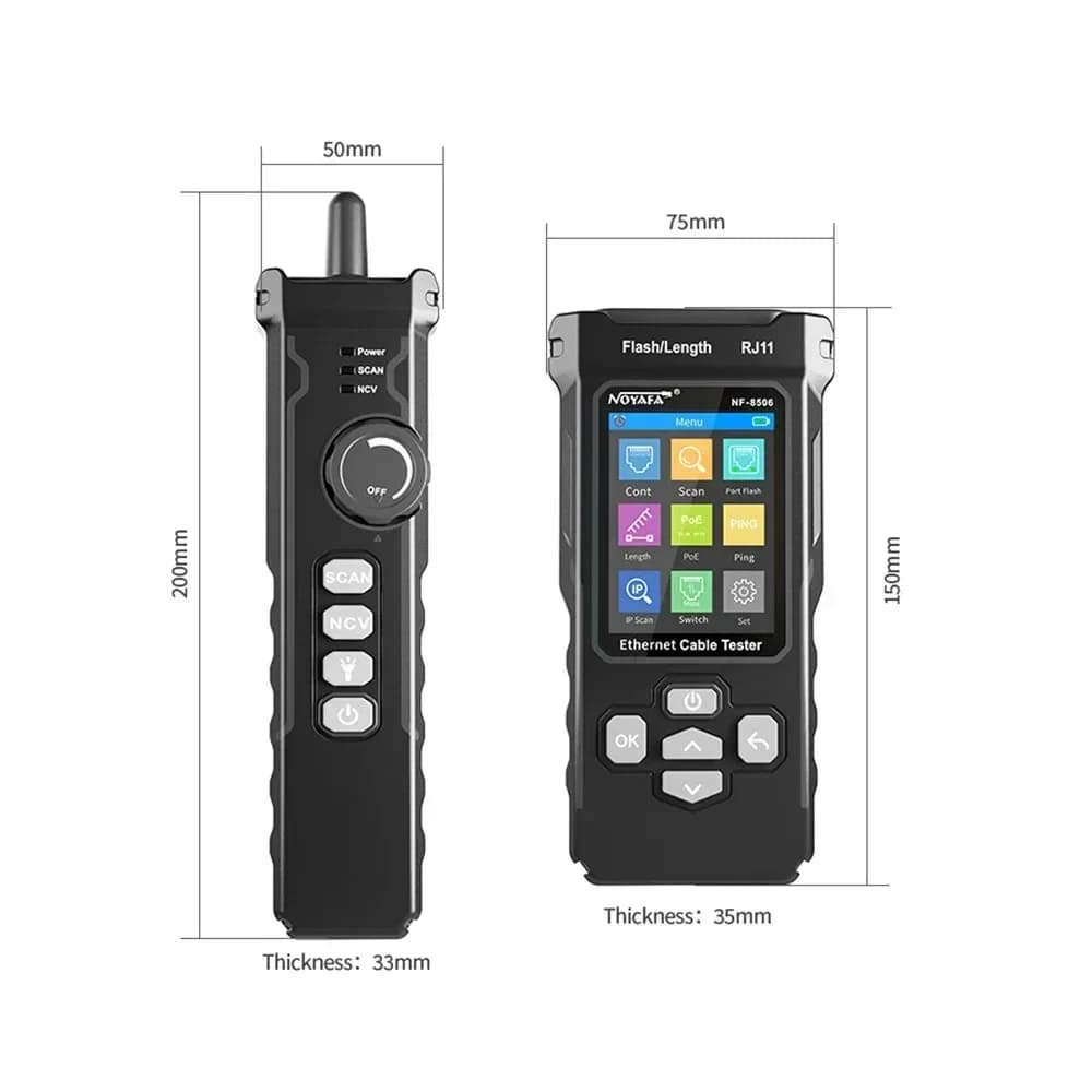 ZHOUCE NF-8506 Multifunction Cable Tester Support Ethernet IP Scan Ping Poe Test Wire Continuity Test Measure Length tool