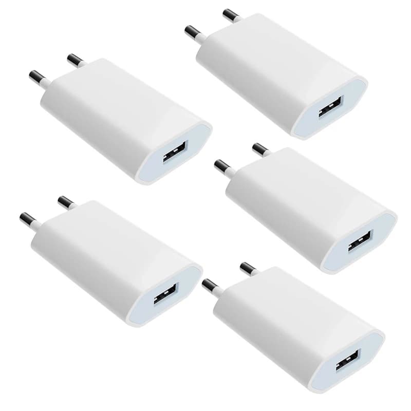 5Pcs/lot USB Charging EU Wall Charger for Apple iPhone 7 8 6 6S Plus X XR XS 11 12 13 Pro Max 5 5S SE 2020 USB Plug Adapter