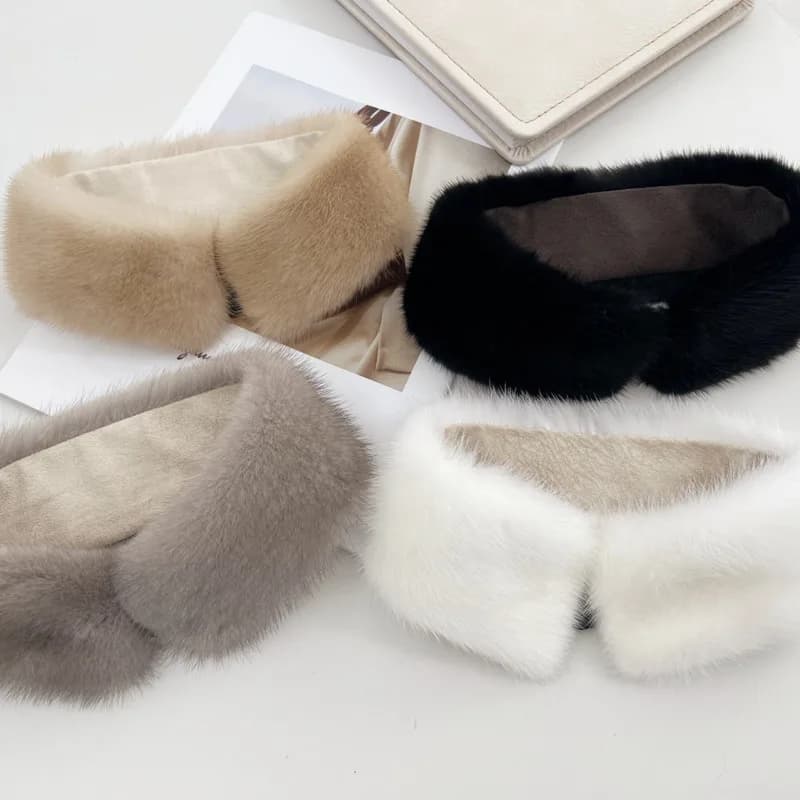 Real Mink Fur Scarf Winter Female Whole Mink Fur Collar Fashion Warm Genuine Fur Neck Warmer Luxury Natural Fur Ring Scarves