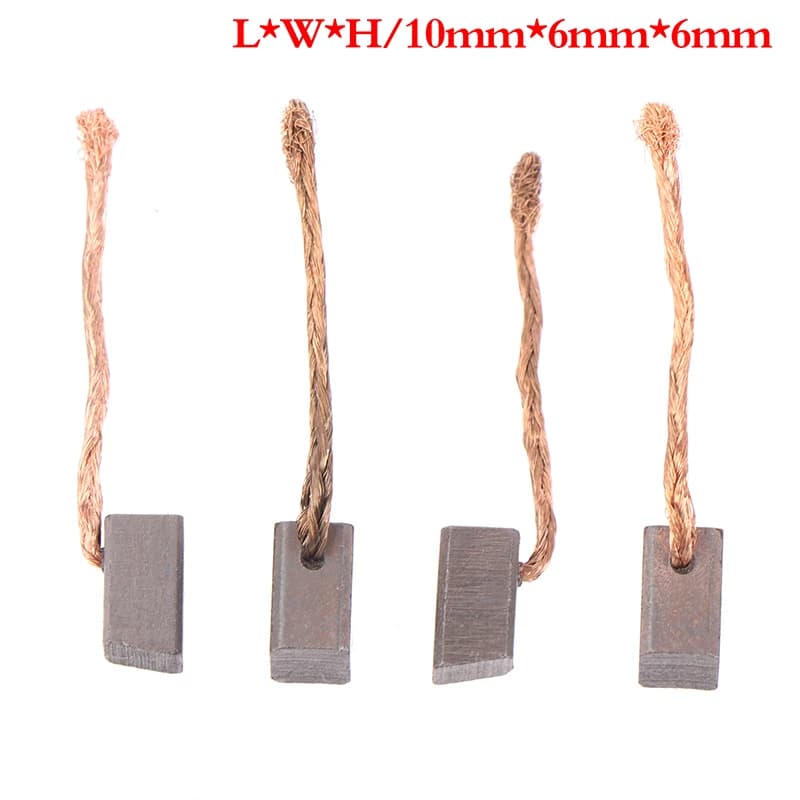 4PCS High Quality Electric Motor Carbon Brush Power Tool Blower Fan Graphite Brushes 6x6x10mm For Blower Fan Windshield Wiper