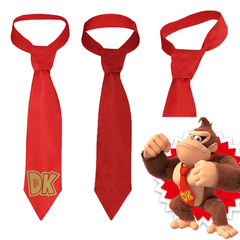 Cos Donkey Neck tie Kong Cosplay Neckband Costume Accessories Movie Peach Red Neckband Princess Halloween Carnival Party Suit 