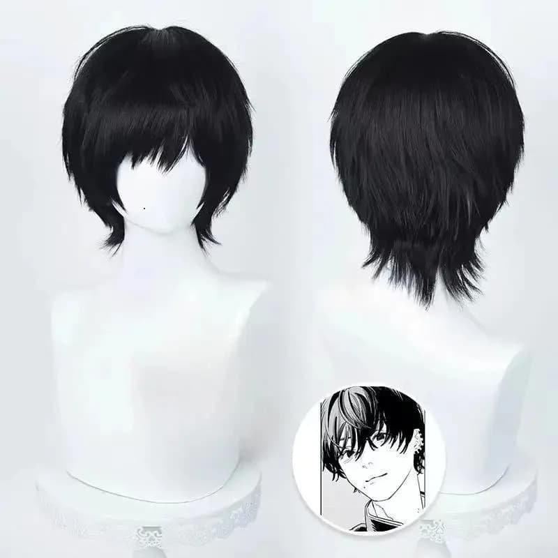 Anime Chainsaw Man Yoshida Hirofumi Cosplay Wig 35cm Short Black Heat Resistant Synthetic Hair Man Party Wigs
