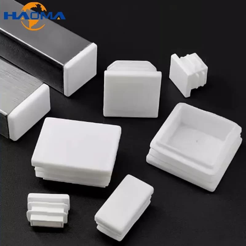 White Rectangle Square Plastic Blanking End Caps Steel Tube Pipe Inserts Plugs Bung Leg Stopfen Dust Cover