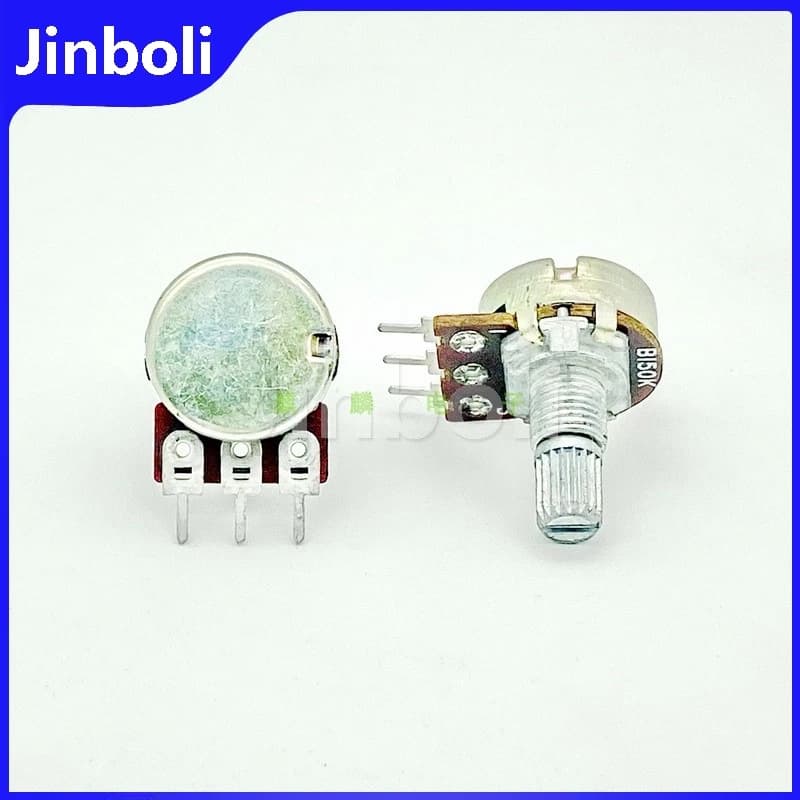 5PCS WTH148 16 Type Single Potentiometer B150K 3Pins Flower Shaft 15MM High And Low Gain Amplifier Audio Volume Potentiometers