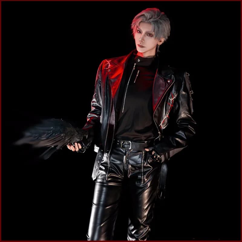 Sylus Cosplay Game Love And Deepspace Sylus Cospaly Costume Men Handsome Leather Coat Pants Uniform Set Wig Hallowen Costumes