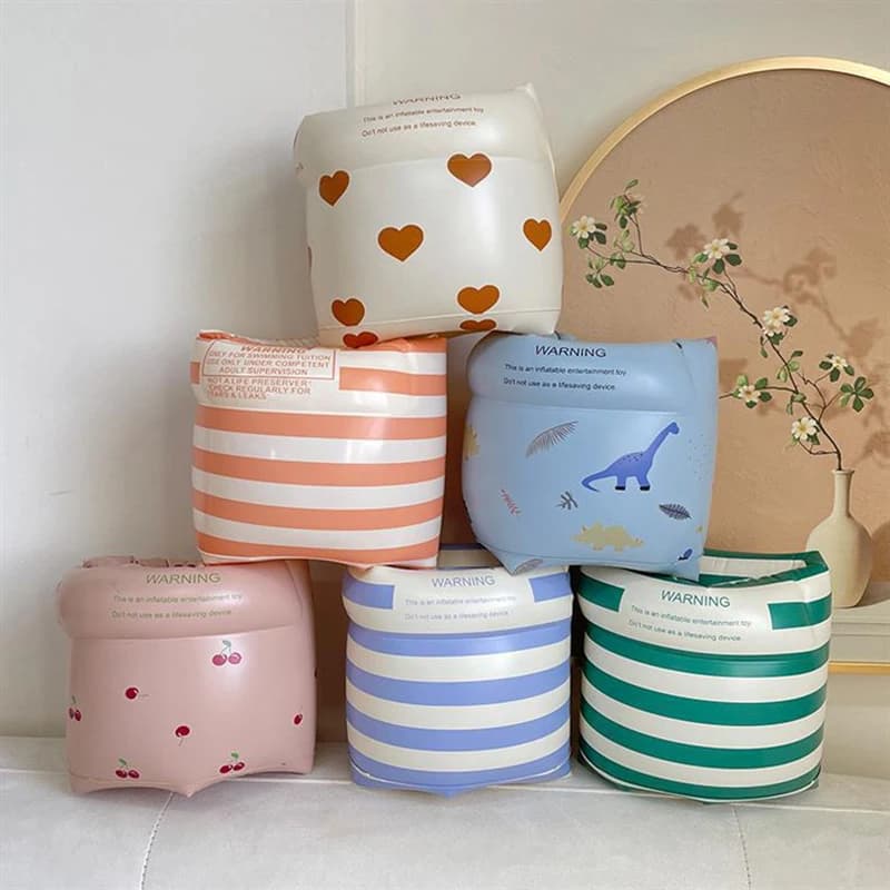 1 pair  Cartoon printing Swimming Arm Floaties， Inflatable Swim Arm Bands Floater Sleeves for Adults and Kids