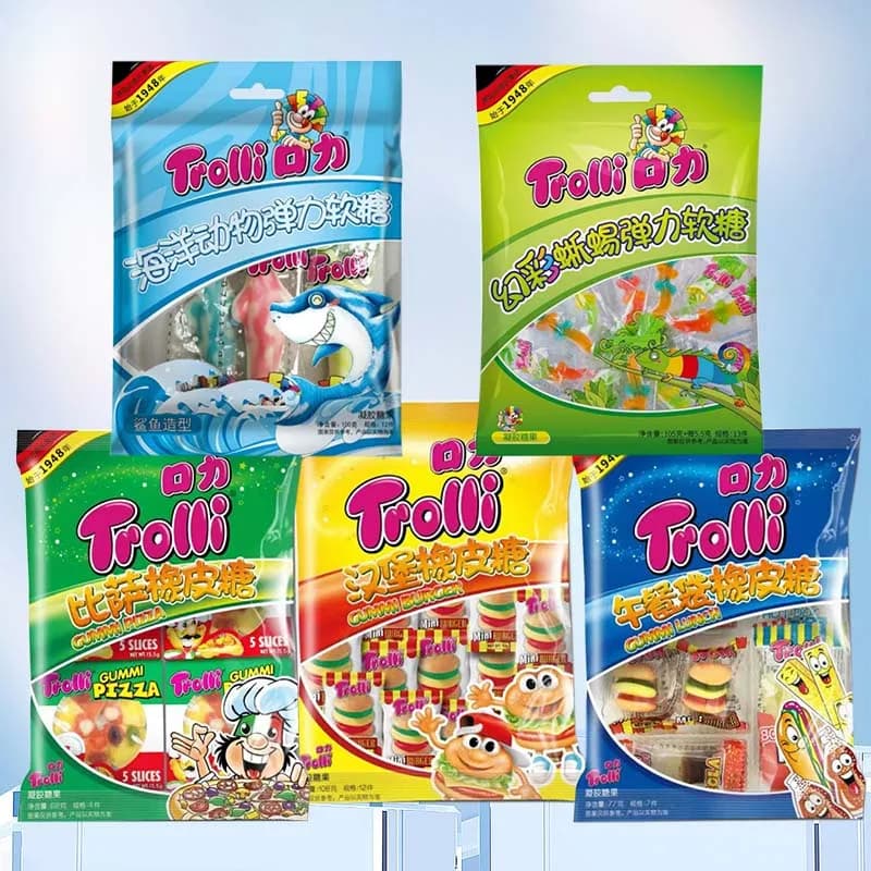 Trolli Gummi shape Candy 2.4/2.72/3.53/3.71/3.81oz(68/77/100/105/108g)*1 Pack