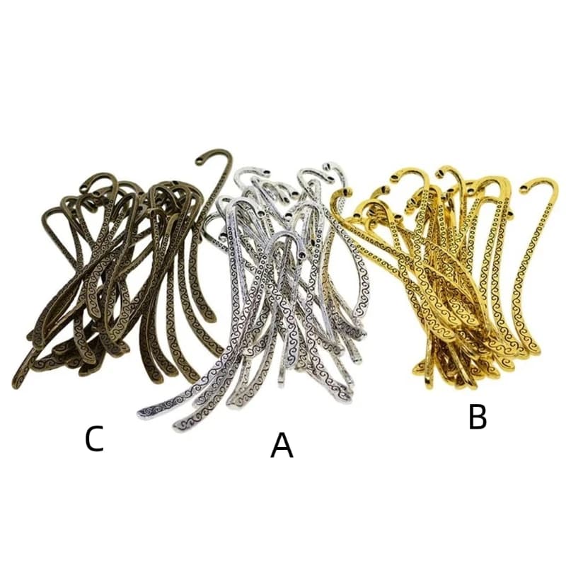 30Pcs Vintage Hook Bookmarks Metal Hook Bookmarks Book Page Holder for Book Lover Teacher Student Reading Enthusiasts F19E