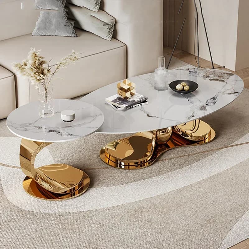 Round Living Room Coffee Tables Designer Luxury Modern Gold Coffee Table Vintage Minimalist Muebles Para El Hogar Home Furniture