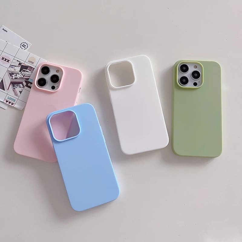 Luxury Matte Candy Color Silicone Soft Case For iPhone 16 15 14 13 12 11 Pro Max Plus Mini Ultra Thin Back Cover Colorful Shell