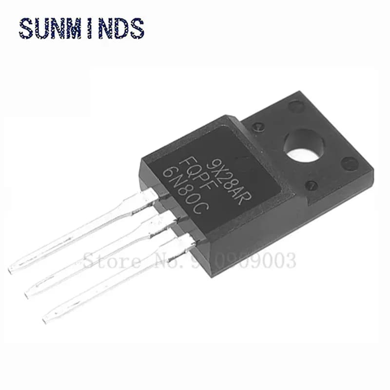 10PCS FQPF6N80C TO-220 6N80C 6N80 TO220 FQPF6N80 TO-220F new MOS FET transistor