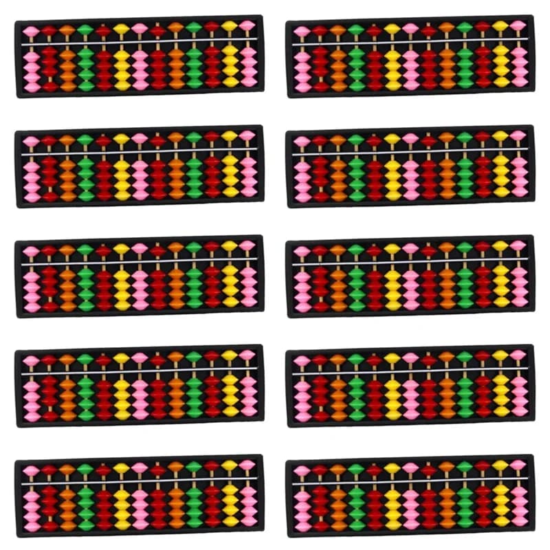 10X Portable Plastic Abacus Arithmetic Abacus Calculation Tool