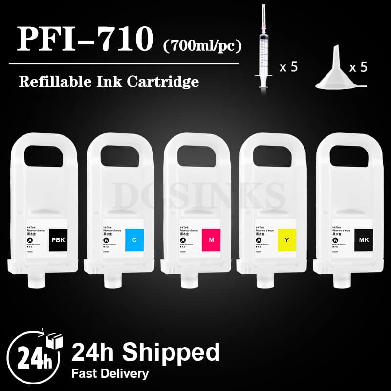 700ml PFI-710 PFI710 Refillable Ink Cartridge for Canon imagePROGRAF TX-2000 TX-3000 TX-4000 Printer PFI 710