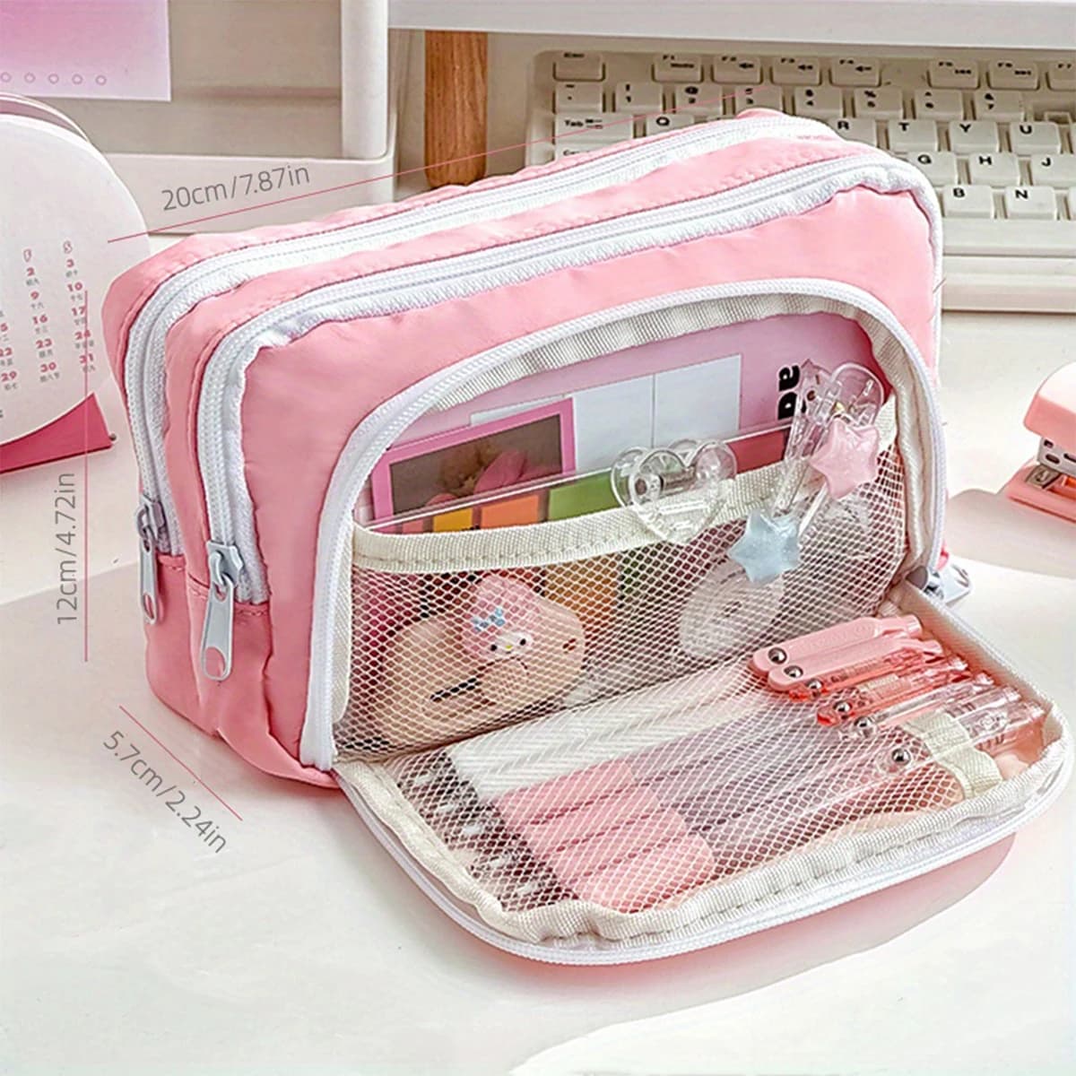 Multi Layer Pencil Case Large Capacity Kawaii  Pen Box Cute Pen Holder Pouch for Students Back to School Stationery Supplies