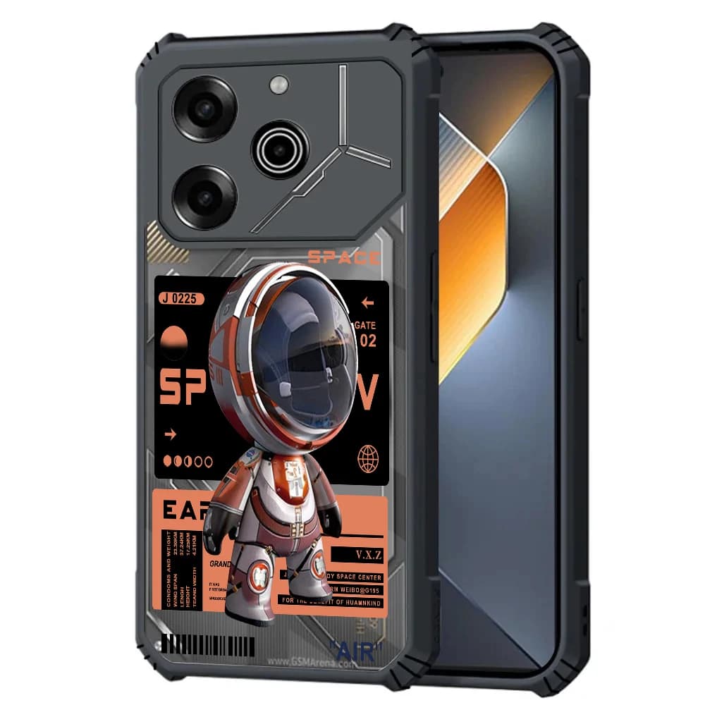 Transparent Phone Case For Tecno Pova 6 5 4 Pro Neo 3 2 Li7 Li9 Shock Fall Prevention Acrylic Case 2.Astronaut