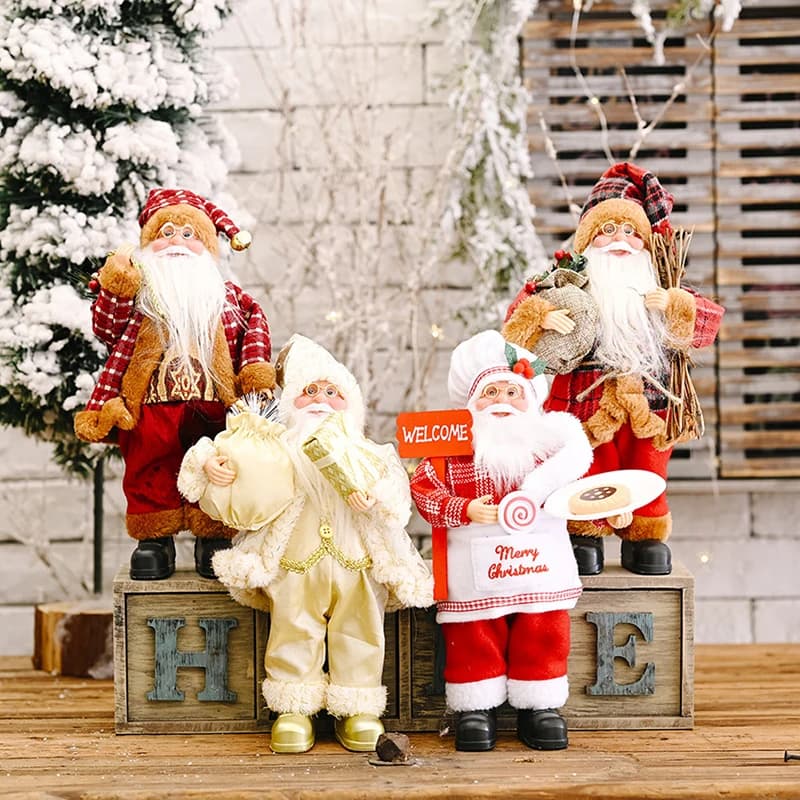 12 Inch Statue Of Santa Claus Christmas Table Doll Accessories Lightweight Classic Holiday Toy Doll Safe Living Room Decoration