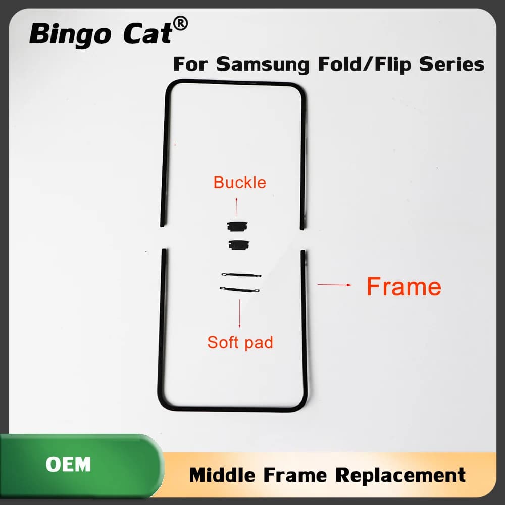 Novecel Middle Frame Housing Bezel+Buckle Connect For Samsung Galaxy Z Fold 3 4 5 Z Flip 3 4 5 6 F7410 F7310 F9460 F9560 Strips