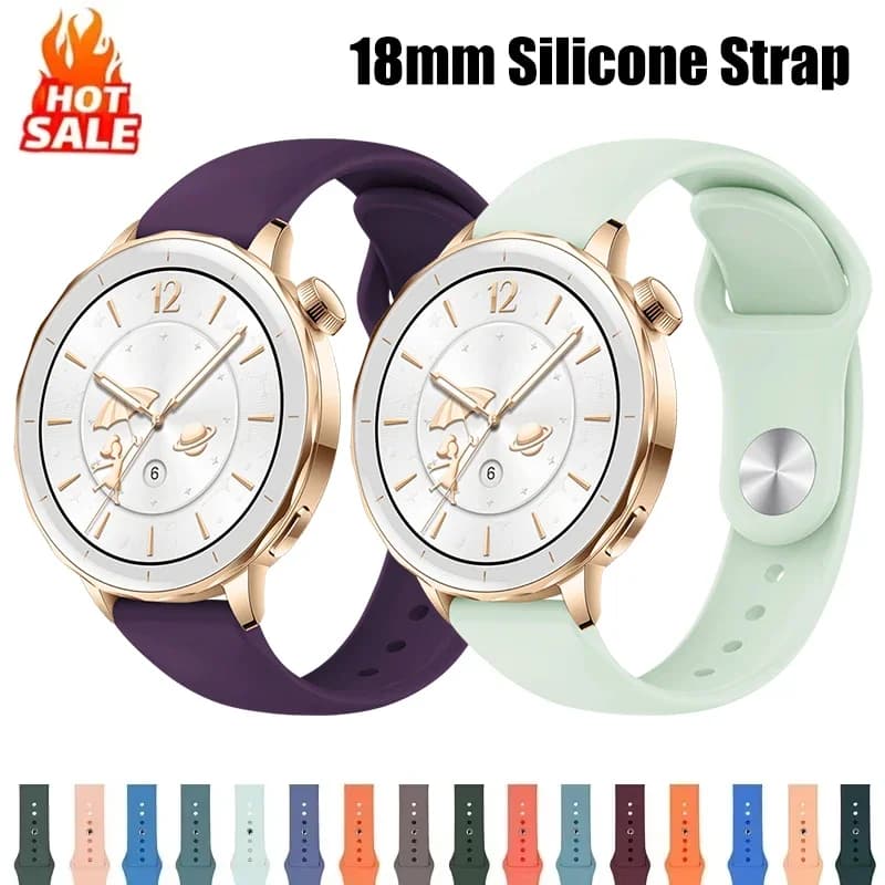 18mm Silicone Watch Strap For Huawei Watch GT 5 41mm/GT4 GT 4 41MM For Huawei Watch GT5 Pro 42MM Replaceable Wristband Universal