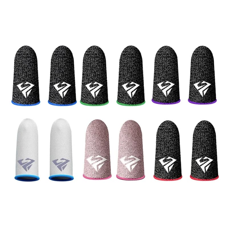 Breathable Gaming Finger Sleeves Game Gloves Anti-Sweat Thumb Finger Cots Fingertip Cover for Mobile Games COD L41E
