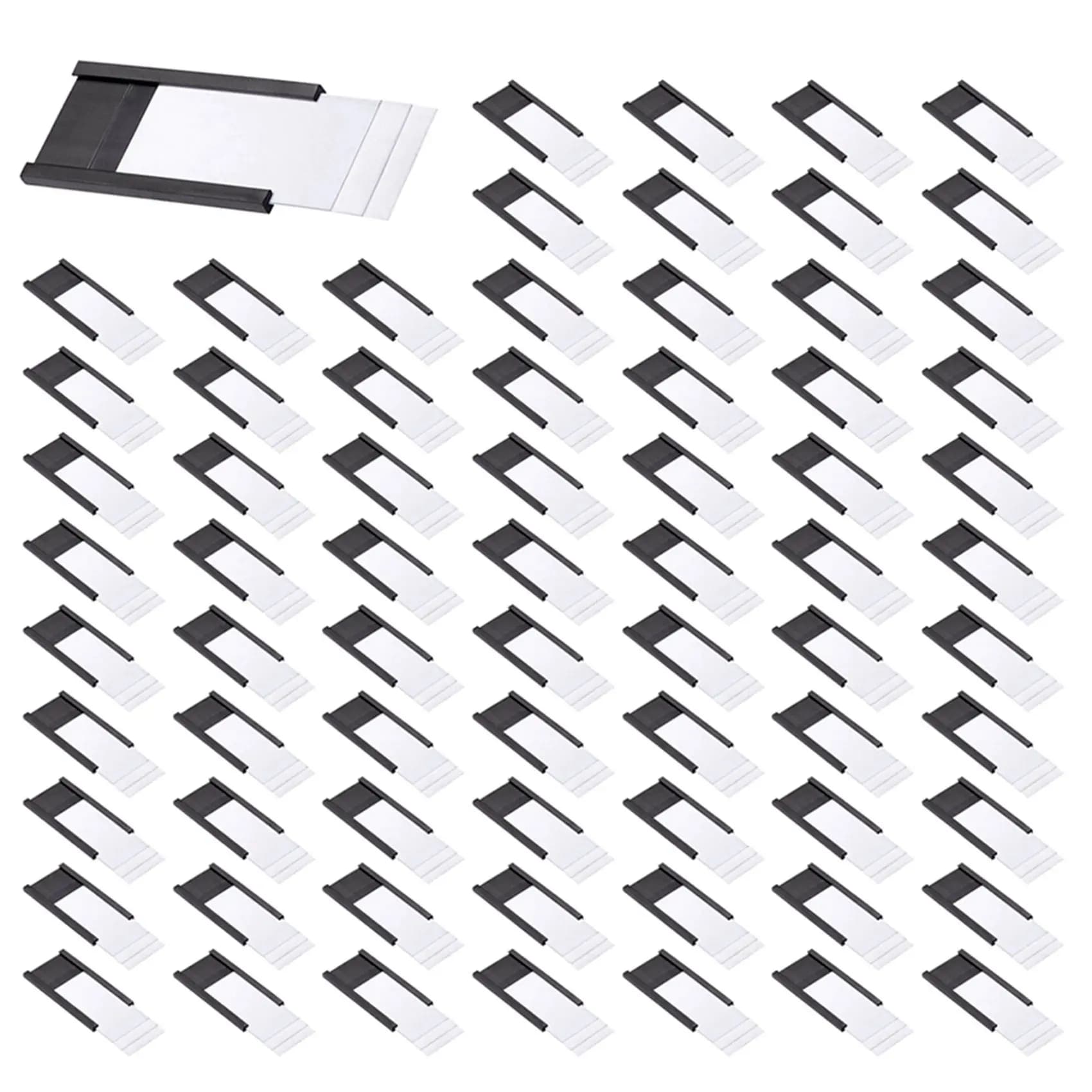 200Pcs Magnetic Label Holders With Magnetic Data Card Holders With Clear Plastic Protectors For Metal Shelf (1 X 2Inch)
