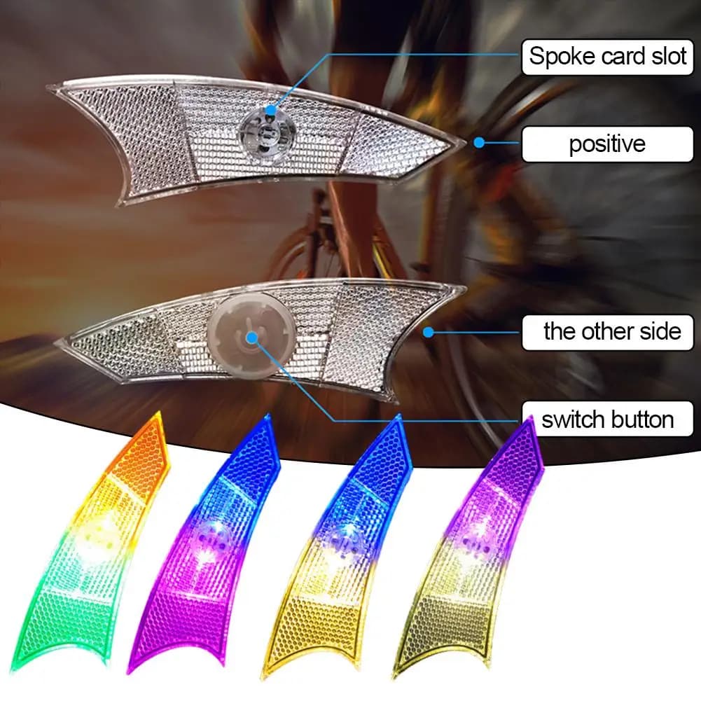 1 Mode LED Neon Bicycle Wheel Spoke Light Warning Waterproof Bicycle Safety Accessories Color Cycling Light Light T2U3