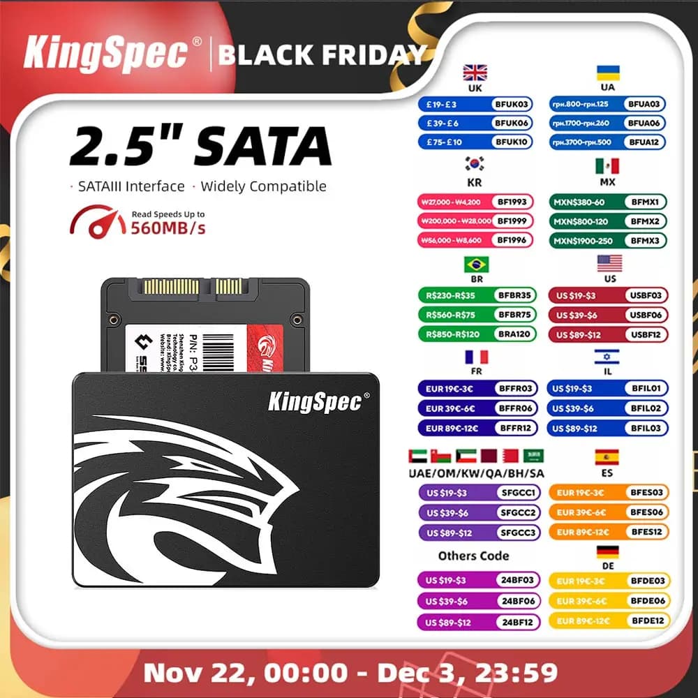 KingSpec SATA SSD Hard Drive 128gb 256gb 512gb 1TB 2TB 480gb 960gb SATA3 Disks Laptop Internal Hard Drive HDD Hard Disk for PC
