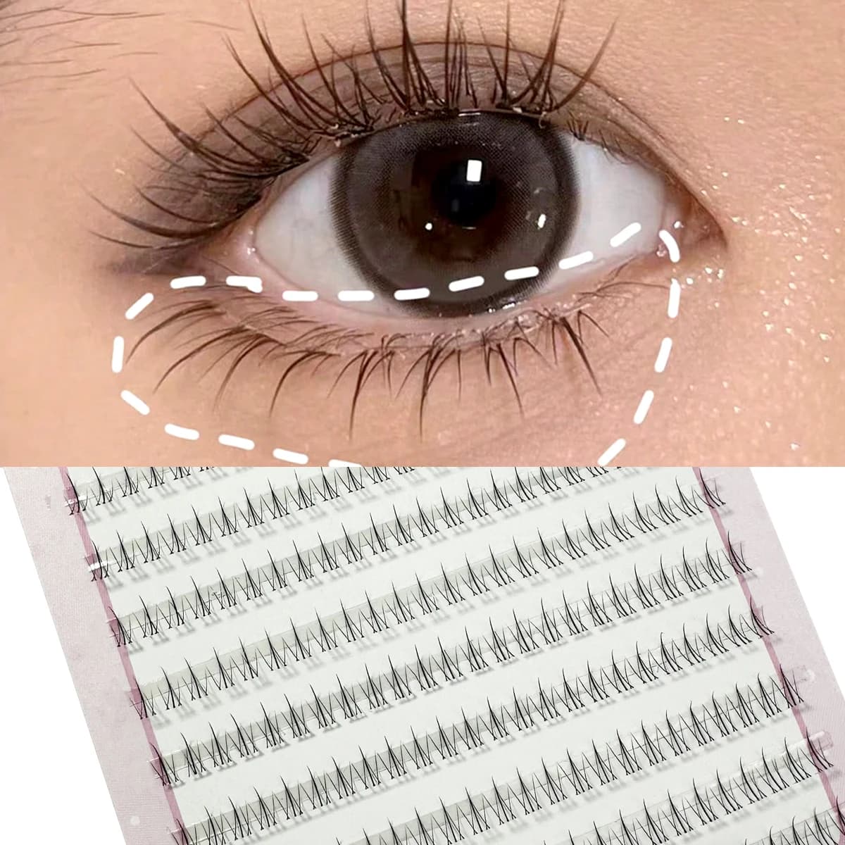 10Rows Under Eyelashes Extension Personal EyeLash Professional Makeup Individual Cluster Grafting Fake Lashes False Eyelashes