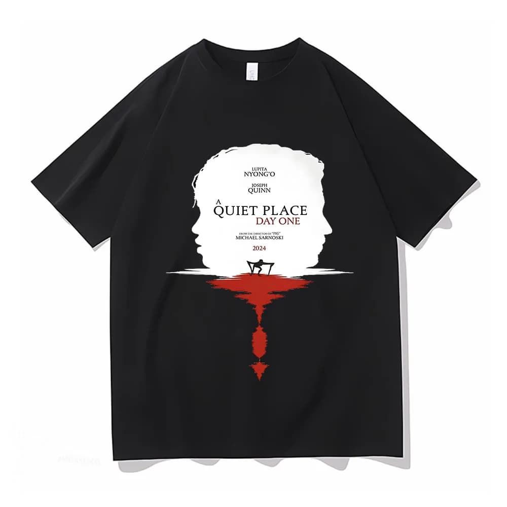 A Quiet Place Day One New Movie T-Shirt Men Women Oversized T Shirts Aesthetic Clothing Vintage Short Sleeve Classic Streetwear