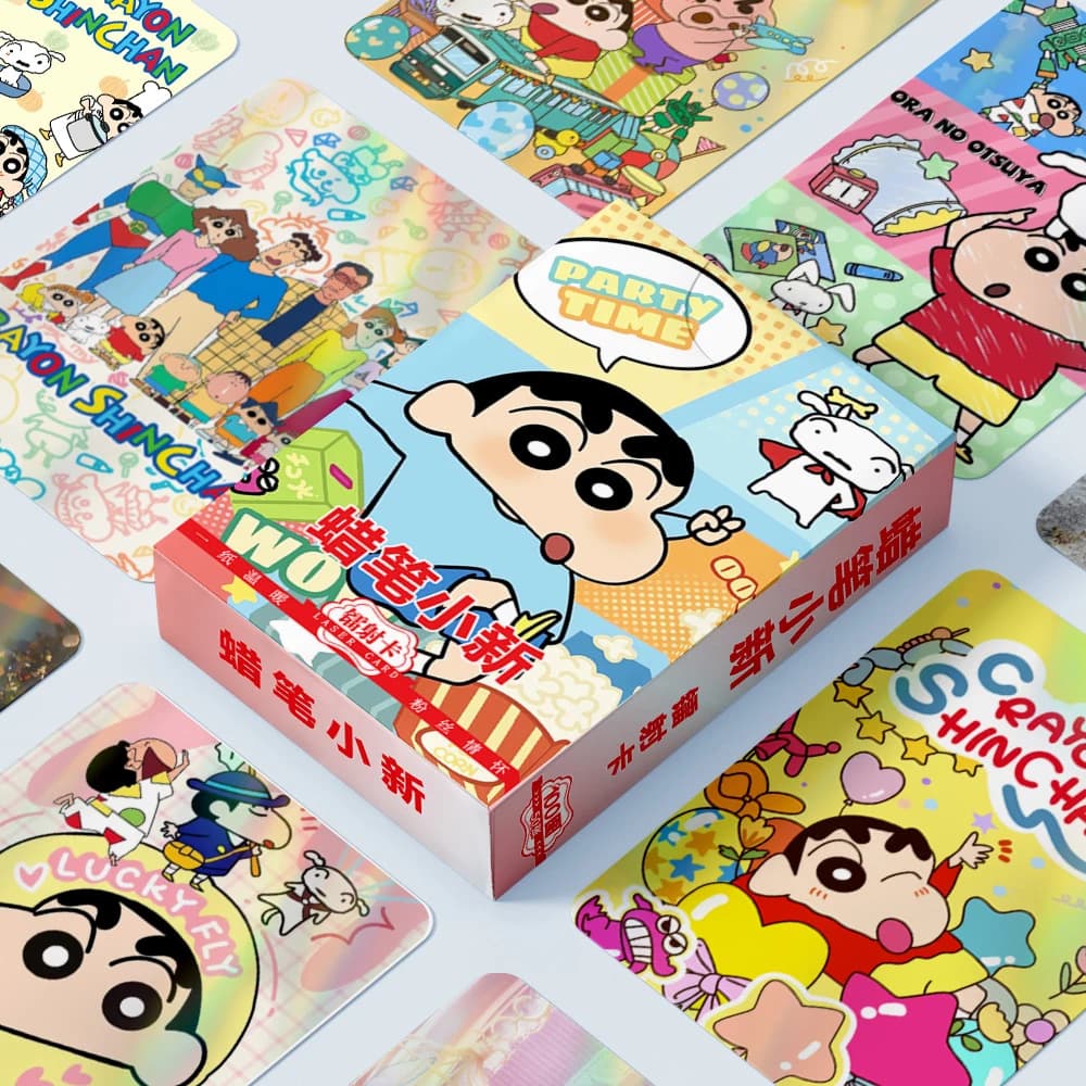 50/55Pcs Anime Crayon Shin-Chan Lemo Cards Cartoon Laser Collection Cards Kids Girls Birthday Gifts Toys