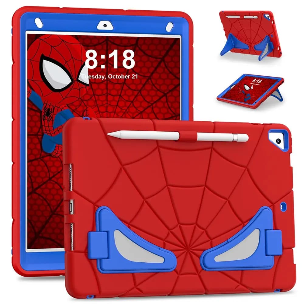 For ipad 9th Gen 10.2 inch A2602 A2603 A2604 Case Kids Tablet cover Silicone +PC for iPad 8th/7th Gen A2270 A2200 A2197 spider