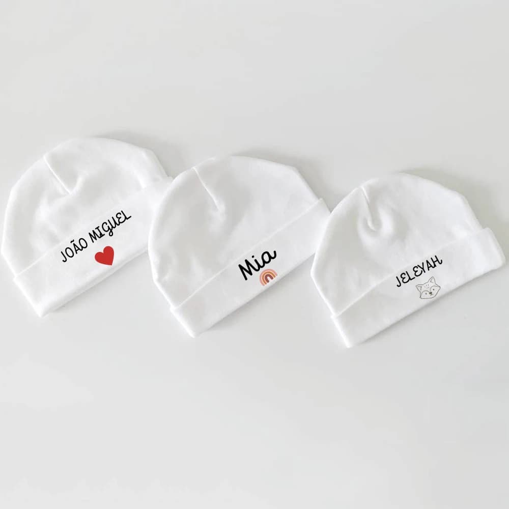Personalised New Baby Hat Newborn Name Cotton Coming Home Outfit Baby Shower Present Mum To Be Birth Announcement
